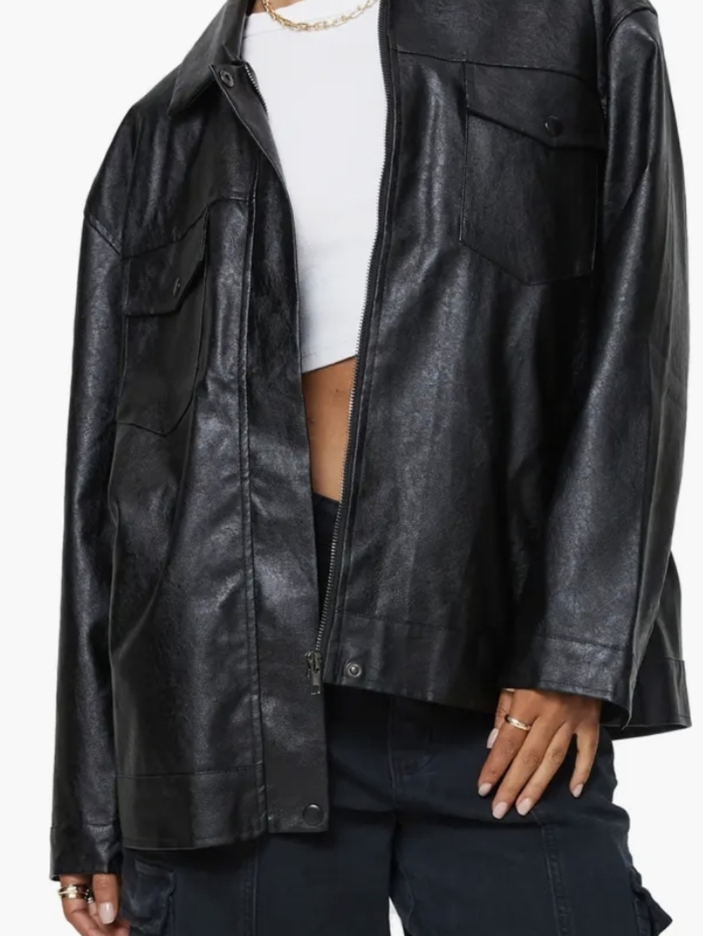 💥Princess Polly Oversize Callie Faux Leather Jacket